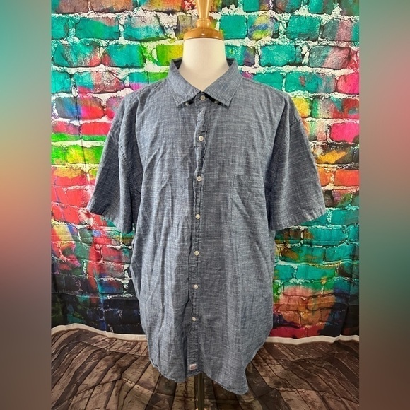 𝅺vineyard Vines Classic Fit Murray Shirt Size 4XB Short Sleeve Blue - Picture 1 of 9